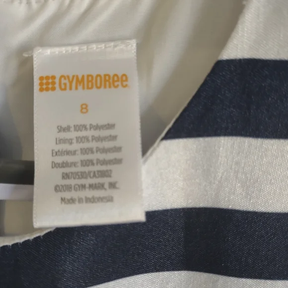 Gymboree Navy Blue Striped Party Dress sz 8 - Picture 4 of 5